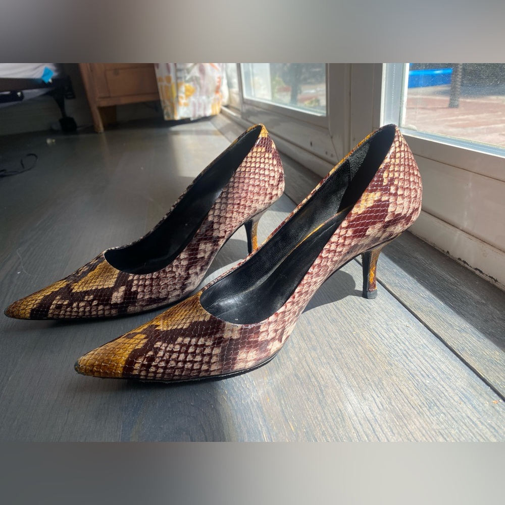 Anine Bing Devon Pumps Leather Python Snakeskin H… - image 2